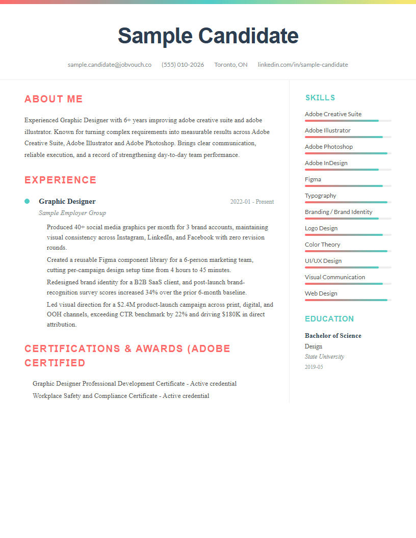 Graphic Designer resume template preview